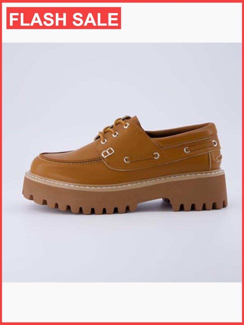 Chunky Boat Loafer - Memory Foam, Wide Widths, Premium Vegan Leather, 1.5in Heel - Picture 2 of 7